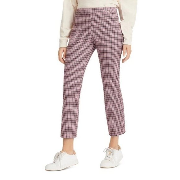 Sanctuary Carnaby Pink Plaid Ankle Trouser Pants Straight High Rise XL NWT - Picture 1 of 7